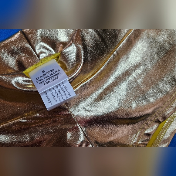 iHeartRaves Metallic Booty Shorts - Gold S - Picture 5 of 6